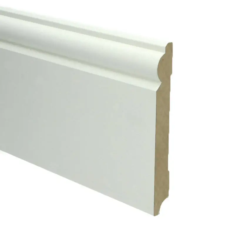 MDF Barok plint 150x18 wit voorgelakt RAL 9010 Beperkt Aanbod