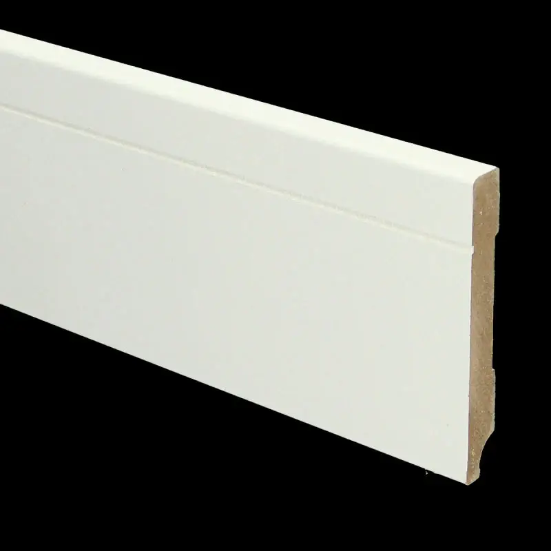 Uitverkoop MDF Tijdloze plint 90x12 wit voorgelakt RAL 9010