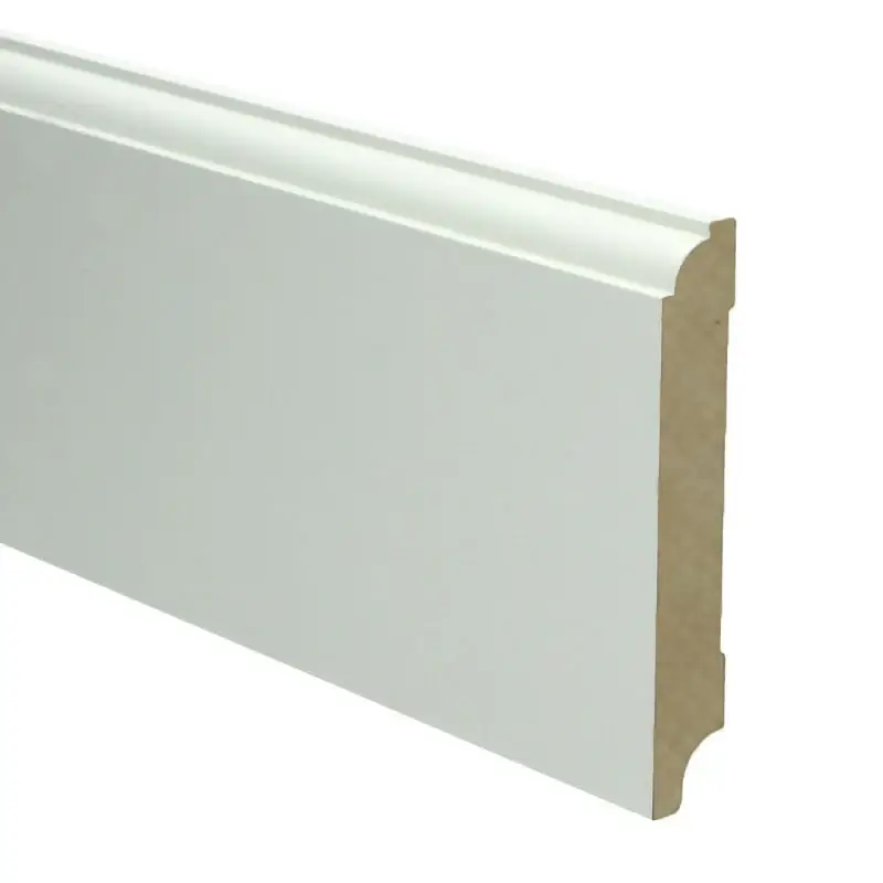 MDF Eigentijdse plint 150x15 wit voorgel. RAL 9010 Aanbieding