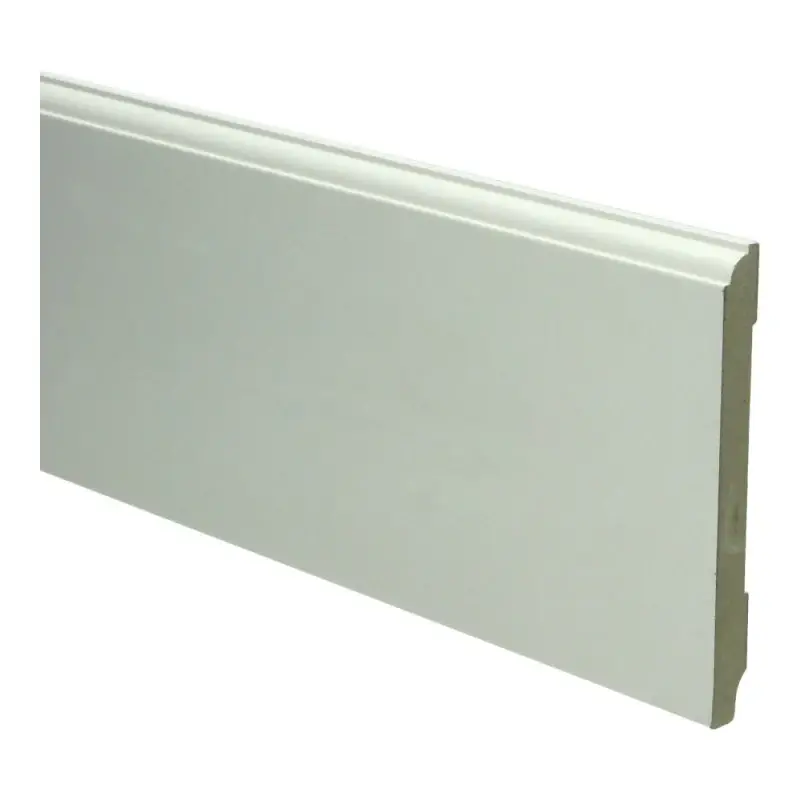 Bestseller MDF Eigentijdse plint 120x12 wit voorgelakt RAL 9010