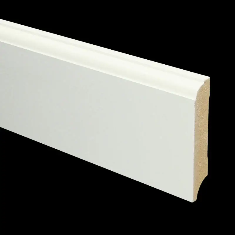 MDF Eigentijdse plint 70x12 wit voorgelakt RAL 9010 Direct Verzonden