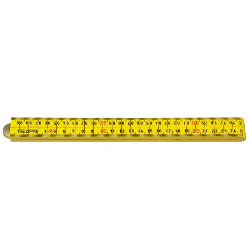Betaalbaar Duimstok G59 glasfiber geel 1 meter 4 delen