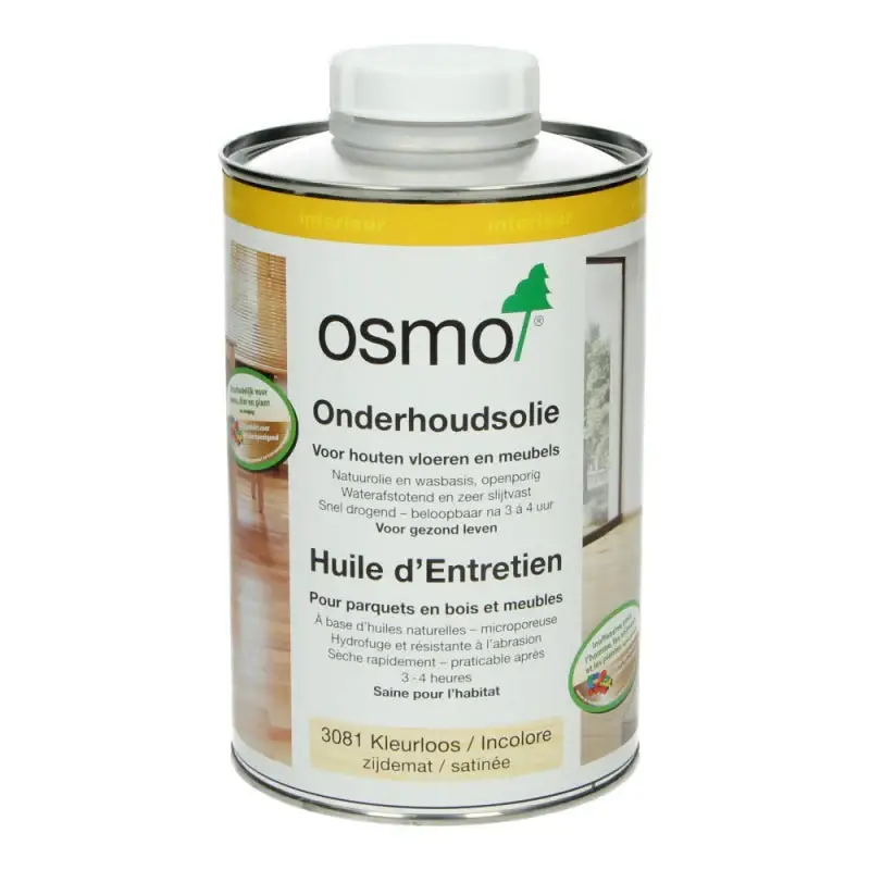 OSMO Onderhoudsolie 3081 Kleurloos zijdemat 1 L Snelle Levering
