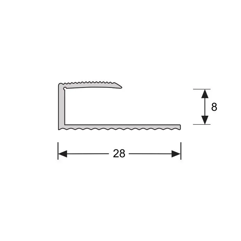 Finale Uitverkoop U-profiel 8,1 mm RVS, 90cm lang