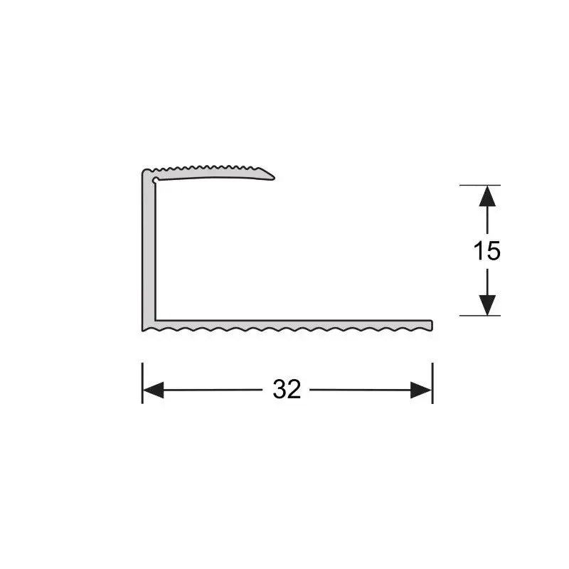 U-profiel 15,6 mm RVS, 90cm lang Populair