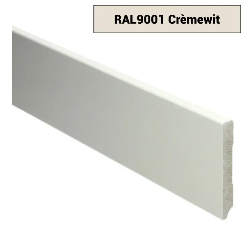 MDF Moderne plint 90x12 voorgelakt RAL 9001 Actieprijs