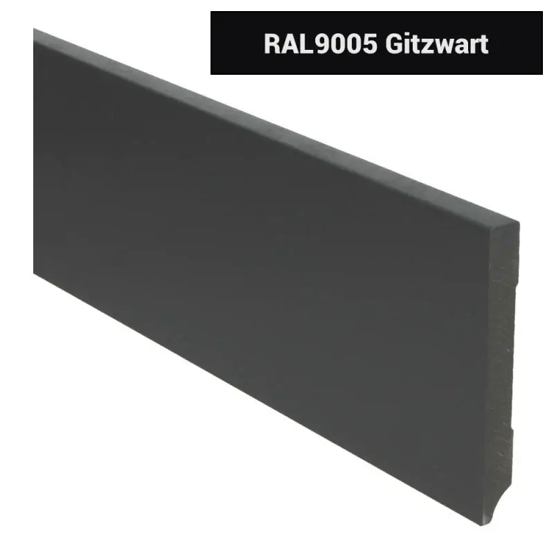 MDF Moderne plint 120x15 voorgelakt RAL 9005 Dagaanbieding