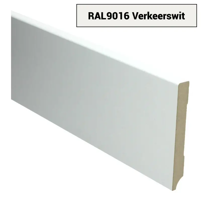 Exclusieve Aanbieding MDF Moderne plint 120x15 voorgelakt RAL 9016