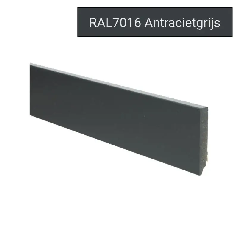 MDF Moderne plint 70x12 voorgelakt RAL 7016 Actieprijs