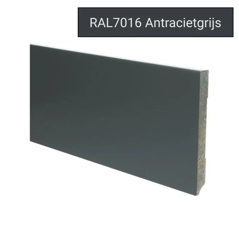 Rechtstreeks Van De Fabrikant MDF Moderne plint 120x12 voorgelakt RAL 7016