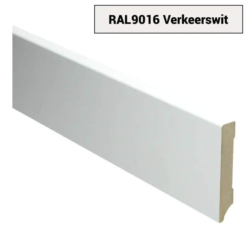 Direct Beschikbaar MDF Moderne plint 90x18 voorgelakt RAL 9016