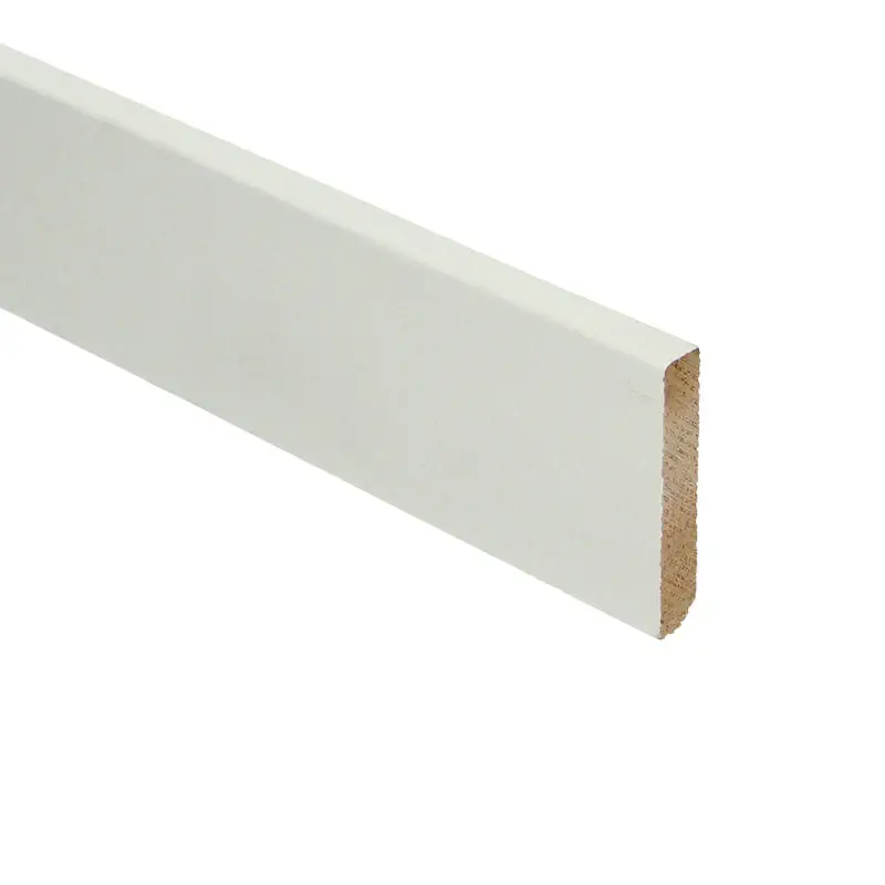Meranti plint recht 70x10 mm wit gegrond ( per 2,42 m1) Must-Have