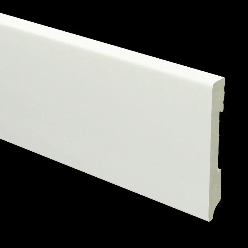 Watervaste kunststof plint Modern recht wit 12x90mm 2,4 meter Direct Verzonden