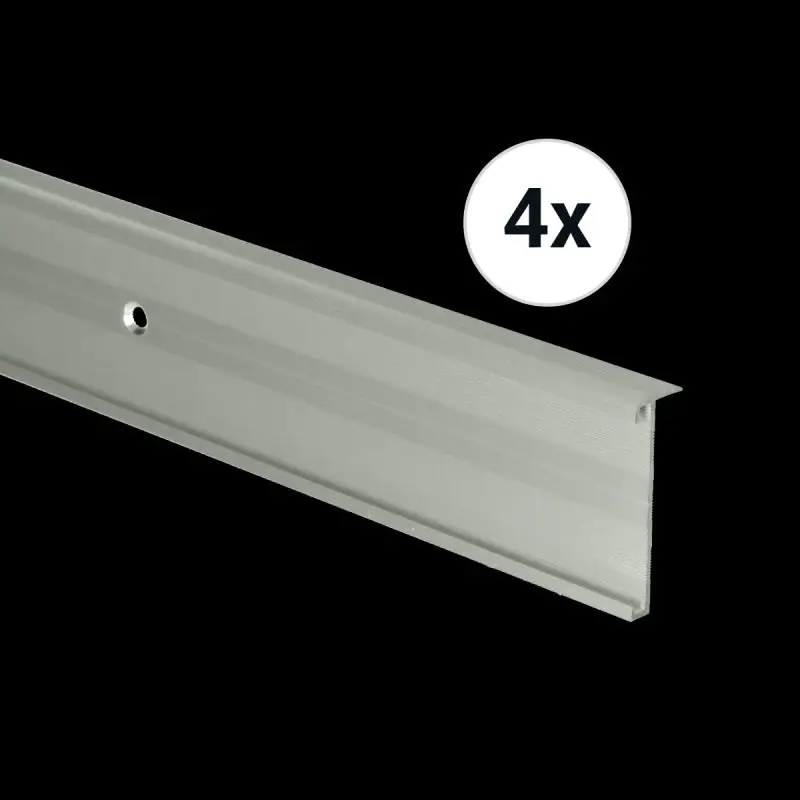 Trapneusprofiel 14 x 43mm Zilver 1m, per set van 4 stuks Speciale Aanbieding