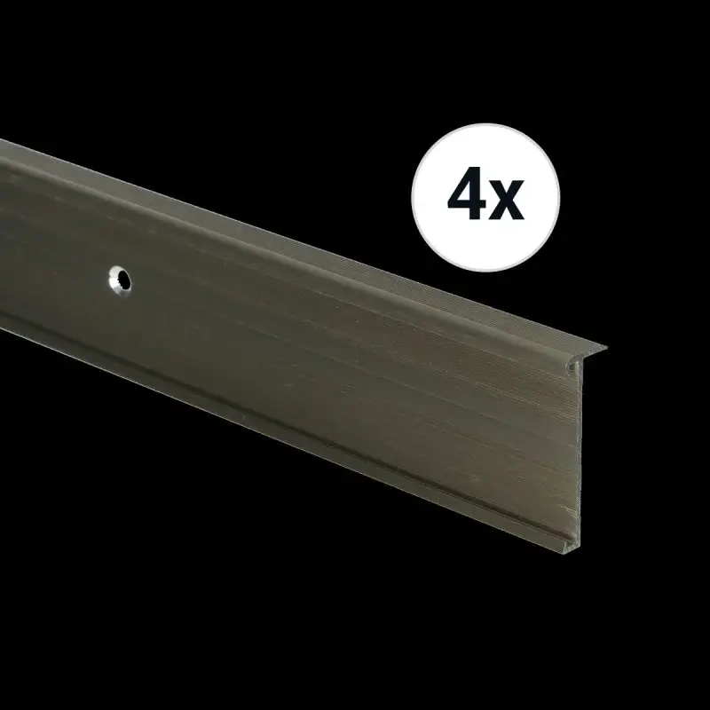 Tijdelijk Beschikbaar Trapneusprofiel 14 x 43mm RVS geborsteld 1m, per set van 4 stuks