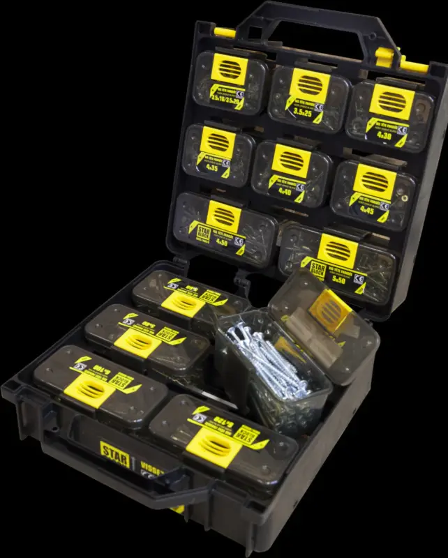 Assortimentskoffer Spaanplaatschroef platkop verzinkt Torx 1350 stuks Beperkt Aanbod