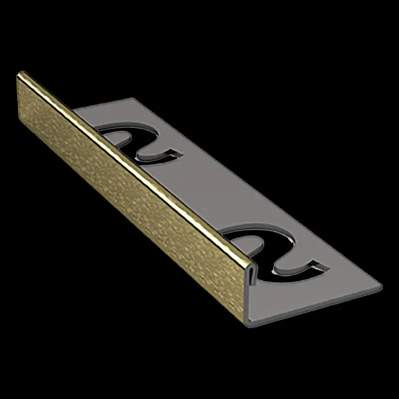 Direct Beschikbaar SUBSTRAT Recht Tegelprofiel RVS Geborsteld Goud 11mm, 250cm (18005)